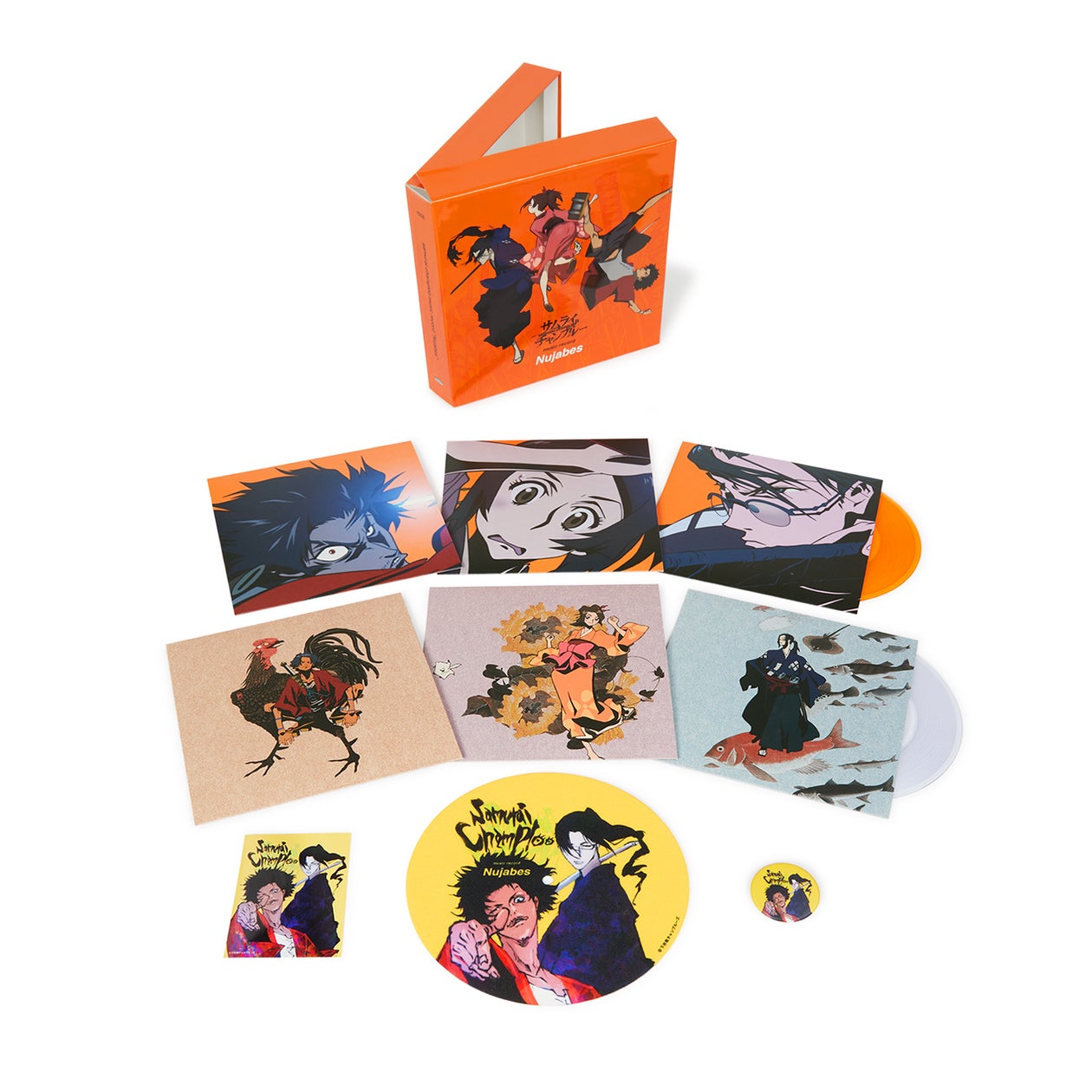 The original Samurai Champloo soundtrack created by Nujabes will be sold as  a 7-inch BOX with limited edition 20th anniversary specifications! There  are also goods that are irresistible for fans that use